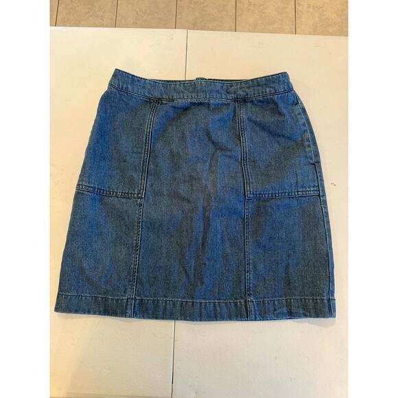 085 Boden Blue Denim Mini Classic Skirt Sz 6R - Picture 1 of 7